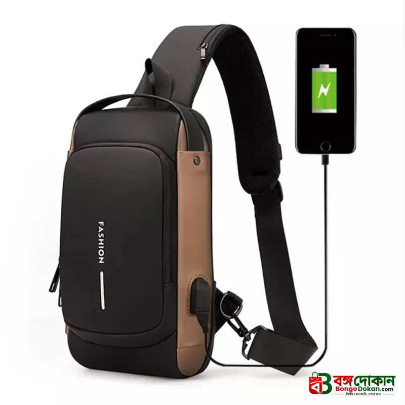 USB charging sport sling Anti-theft shoulder bag (Black) - বাংলাদেশে সেরা দাম ও লাইফস্টাইল কালেকশন - গ্যালারি
