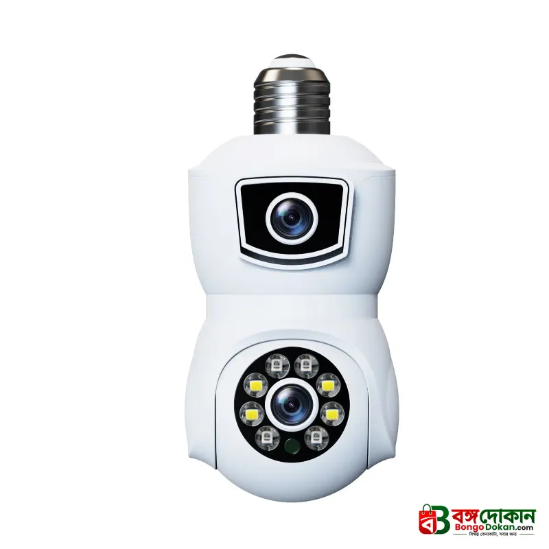 V380 E9 Dual Lens Bulb PTZ IP Camera – 1080P Full HD Wireless WiFi CCTV with E27 Lamp Base, AI Human Detection, Color Night Vision & Two-Way Audio - বাংলাদেশে সেরা দাম ও স্পেসিফিকেশন - গ্যালারি