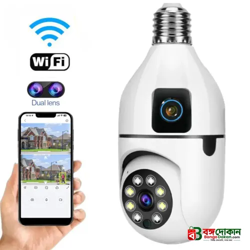 V380 SQ002 3MP Bulb WiFi IP Camera – 360-Degree Panoramic Wireless CCTV with Color Night Vision, Two-Way Audio, Motion Detection & E27 Socket Installation - বাংলাদেশে সেরা দাম ও স্পেসিফিকেশন - গ্যালারি