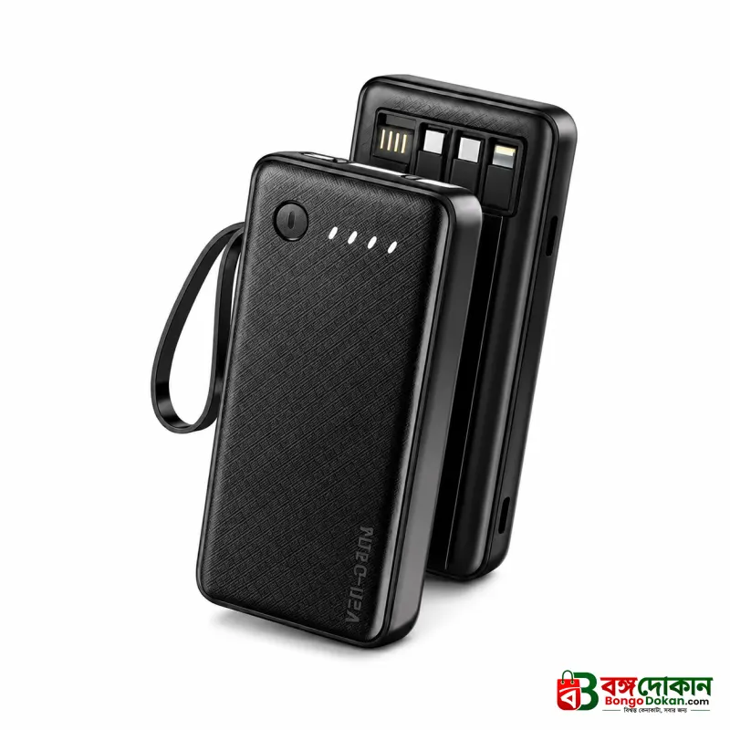 VEN-DENS 10000mAh Power Bank (VD-PB058) – Portable Charger with Built-in Type-C, Micro & Lightning Cables, Fireproof Shell & LED Indicator - বাংলাদেশে সেরা দাম ও স্পেসিফিকেশন - গ্যালারি