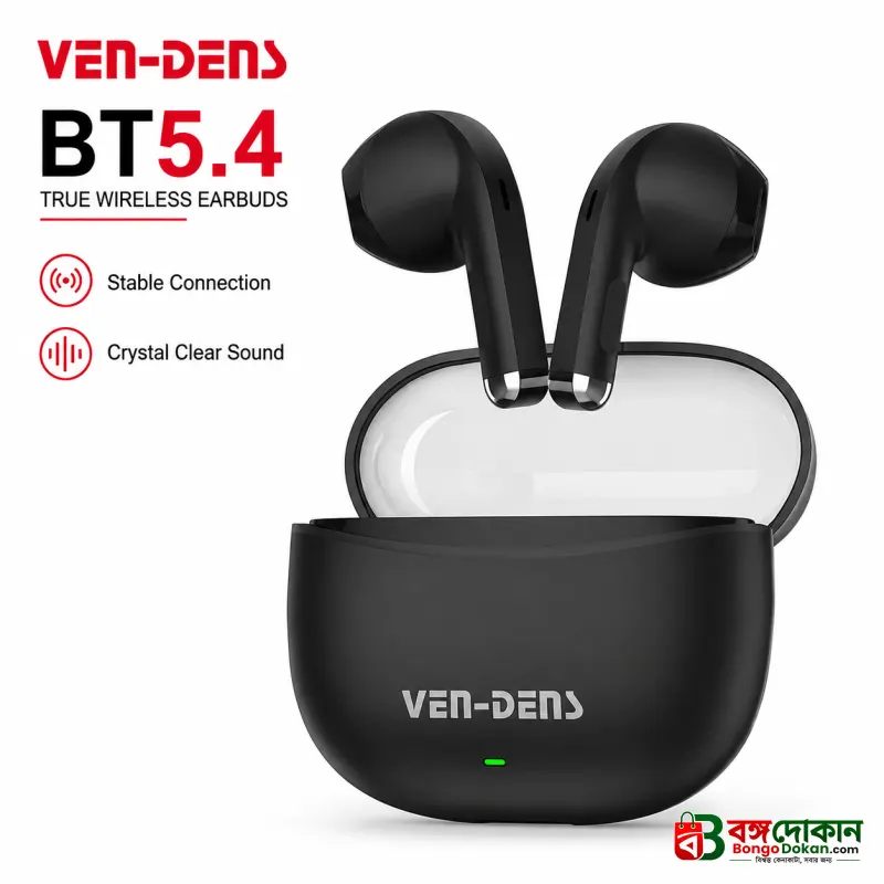 VEN-DENS VD-BT030 True Wireless Earbuds – Bluetooth 5.4 TWS with Transparent Design, Silicone Mic, Smart Touch Control & 300mAh Case - বাংলাদেশে সেরা দাম ও স্পেসিফিকেশন - বাংলাদেশে সেরা অফার ও দাম