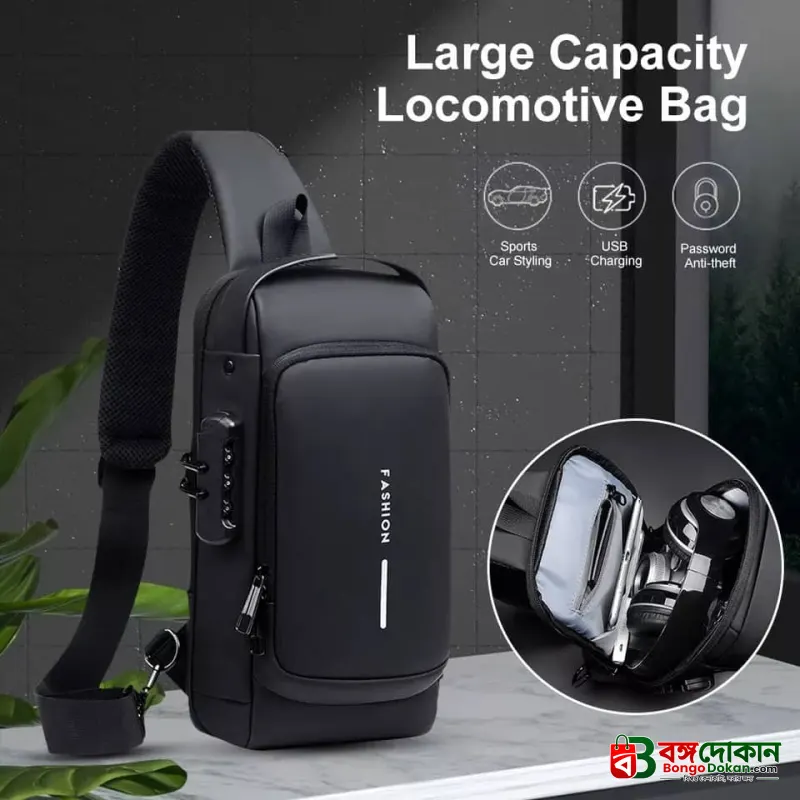 (Wallet ফ্রি) shoulder bag With Lock - Black - বাংলাদেশে সেরা দাম ও প্রিমিয়াম কোয়ালিটি - গ্যালারি