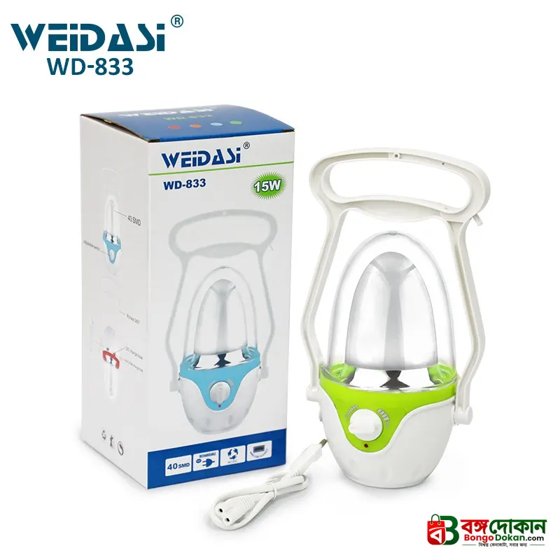 Weidasi WD-833 15W Rechargeable Emergency Light - বাংলাদেশে সেরা দাম ও স্পেসিফিকেশন - গ্যালারি