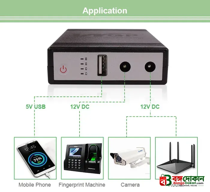 WGP Mini UPS 10400mAh for WiFi Router – 12V Input, Multi-Voltage Output (5V/9V/12V) Uninterruptible Power Supply with Smart Safety Protection - বাংলাদেশে সেরা দাম ও স্পেসিফিকেশন - গ্যালারি