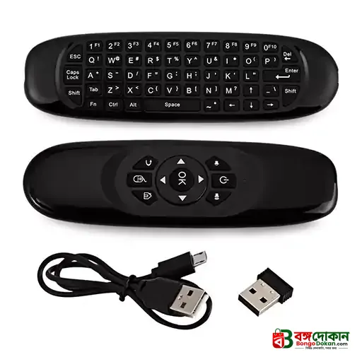 Wireless Air Mouse with Dual-Sided QWERTY Keyboard & Gyroscope - বাংলাদেশে সেরা দাম ও স্পেসিফিকেশন - গ্যালারি