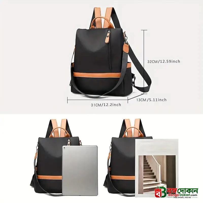 Women Large Capacity Outdoor Tote Bag ( Orrange/ black) - বাংলাদেশে সেরা দাম ও আকর্ষণীয় কালেকশন - গ্যালারি