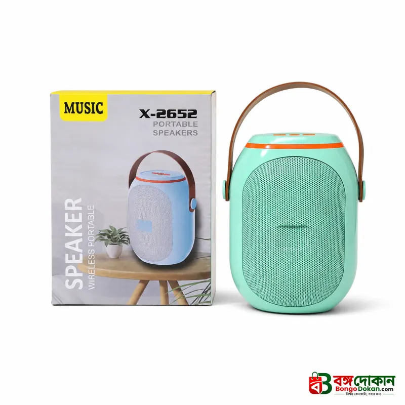 X-2652 Portable Wireless Bluetooth Speaker – Compact Mini Speaker with Powerful Clear Sound, Stylish Look & USB Charging for Home, Office & Travel - বাংলাদেশে সেরা দাম ও স্পেসিফিকেশন - গ্যালারি