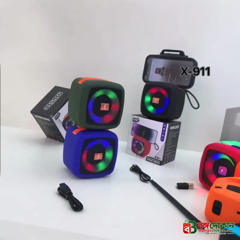 X-911 Portable Wireless Mini Bluetooth Speaker – 5W Sound with Vibration Diaphragm, Bluetooth 5.0, FM Radio, USB, TF Card & AUX Support (1200mAh Battery) - বাংলাদেশে সেরা দাম ও স্পেসিফিকেশন - গ্যালারি