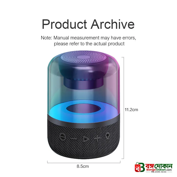 Z5 RGB Mini Portable Wireless Bluetooth Speaker – 5W Compact Speaker with Dynamic LED Light Effects, Bluetooth 5.0, TWS & Rechargeable Battery - বাংলাদেশে সেরা দাম ও স্পেসিফিকেশন - গ্যালারি