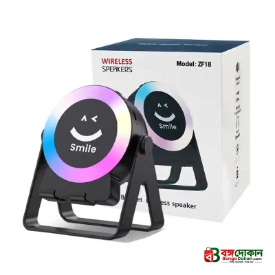 ZF18 2-in-1 Sensor Bluetooth Speaker & Foldable Mobile Holder – 360-Degree Rotating Phone Stand with RGB LED Light, Powerful Bass & Rechargeable Battery - বাংলাদেশে সেরা দাম ও স্পেসিফিকেশন - গ্যালারি