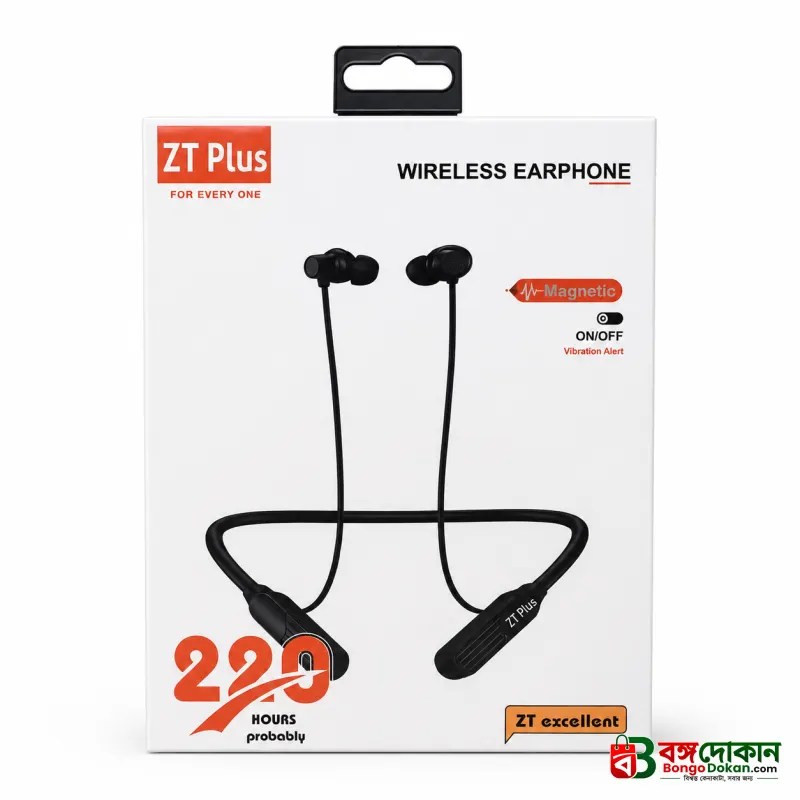 ZT Excellent Wireless Neckband Earphone – Bluetooth Headset with 220H Standby, Auto Power On/Off Detach Feature, Vibration Alert & Magnetic Earbuds - বাংলাদেশে সেরা দাম ও স্পেসিফিকেশন - গ্যালারি